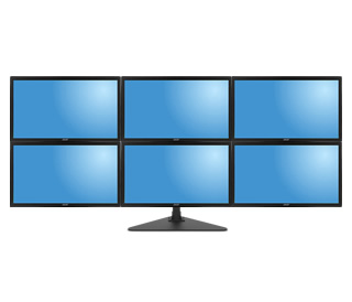 Six-screen 22-inch monitor array